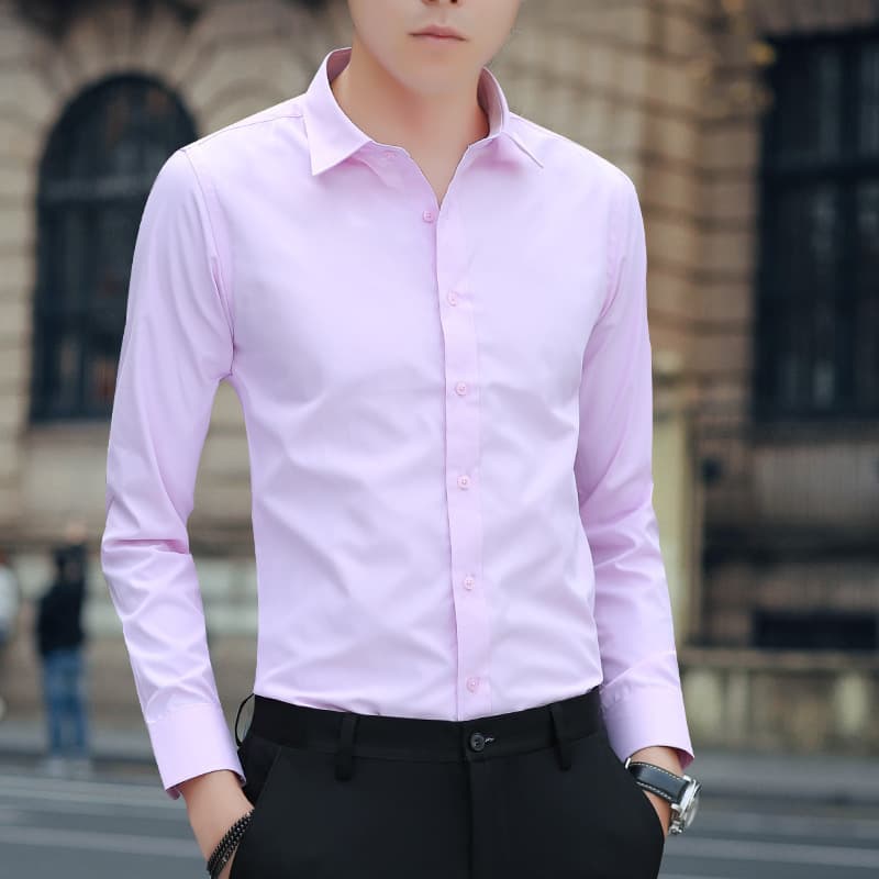 Spring Autumn Men's White Long Sleeve Shirt Trendy Business Slim Fit Korean Style Handsome Dress Shirt Professional Formal Men's Shirt Fashion