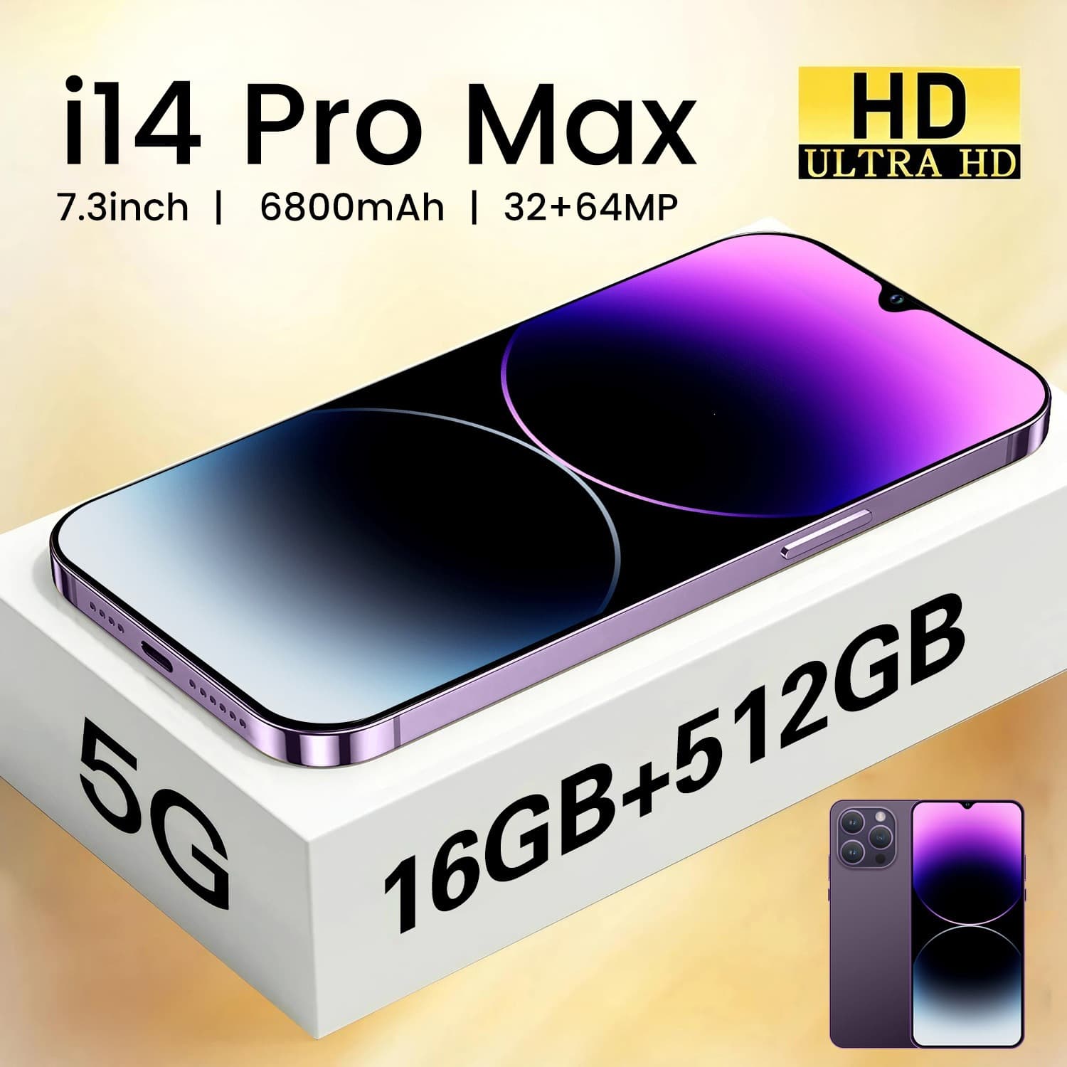 2025 Cross-border Phone I14 PRO MAX True 4G Network 3+32 High-end Large Screen All-in-One Smart Foreign Trade Phone