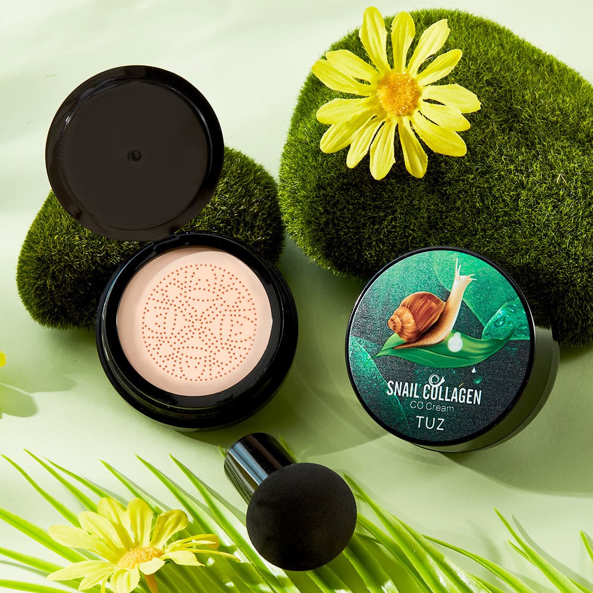 TUZ0214 Snail Collagen CC Cream Mushroom Head Snail Cushion Foundation BB Cream Concealer Brightening Long-Lasting