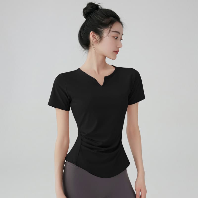 Thin fashionable fitness wear sports T-shirt for women elastic breathable short-sleeved running yoga top tight spring and summer