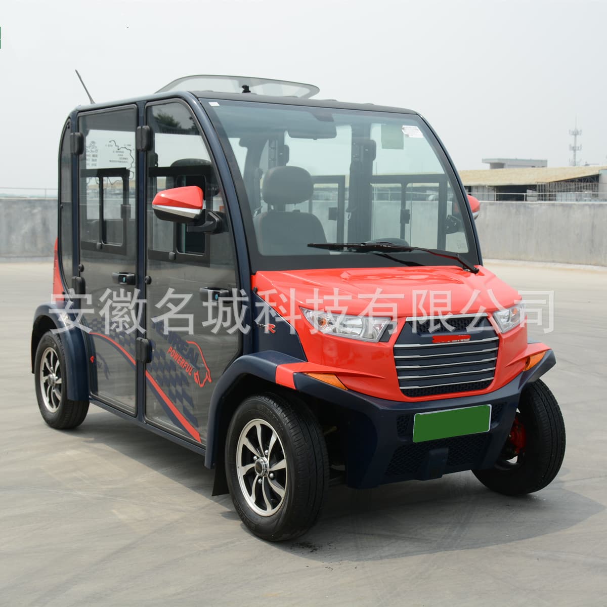 4-Seat Electric Sightseeing Car, Neighborhood Electric Vehicle, Golf Cart, Four-Wheel Electric Vehicle for Adults, Patrol Car