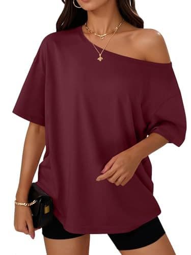 New Women's Fashion Top for Cross-Border EU/US Export, Amazon Design Oversized Off-Shoulder Top Y2K Cold-Shoulder T-Shirt