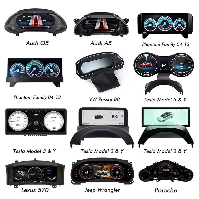 Car LCD Instrument Cluster for BMW Mercedes-Benz Audi Land Rover Range Rover Volkswagen Tesla Prado Patrol