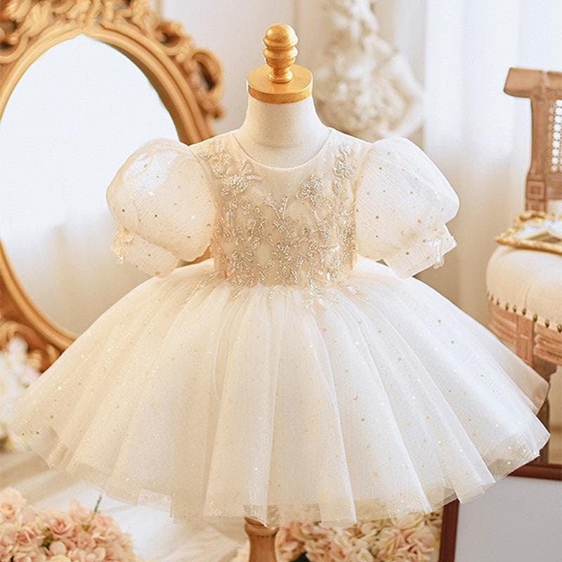 Toddler one-year-old dress, baby girl, spring children's chorus performance dress, host flower girl princess dress, daily wearable