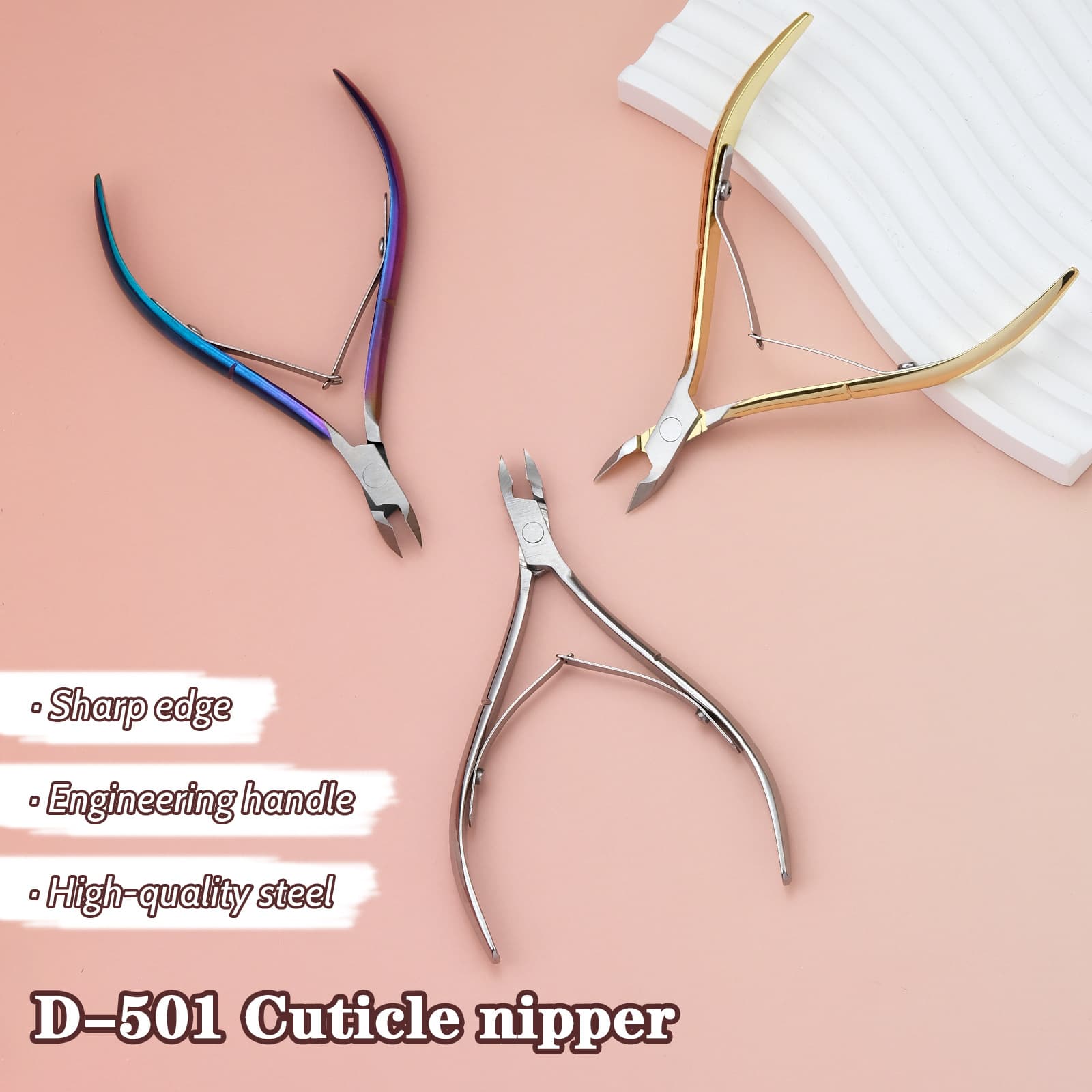 D-501 Gold Cuticle Nipper High-End Nail Care Tool for Removing Cuticles and Easy Nail Trimming Stainless Steel Cuticle Pliers Russian Style