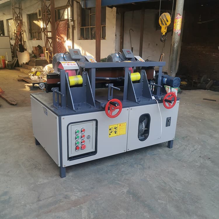 Round Tube Polishing Machine, Horizontal Double-station Polisher, Small Round Tube Grinding Sander, External Cylindrical Rust Removal Polisher