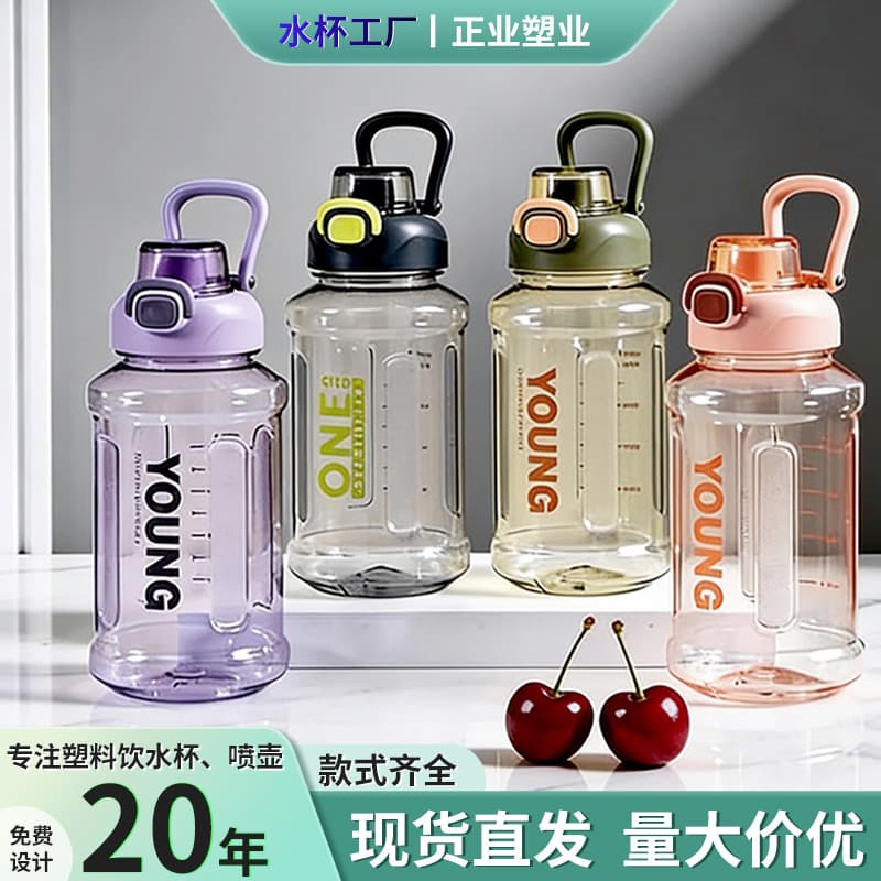 Summer Direct Drinking Water Bottle Creative Minimalist Summer Large Capacity Outdoor Water Bottle Portable Flip Lid Fashionable Sports Bottle