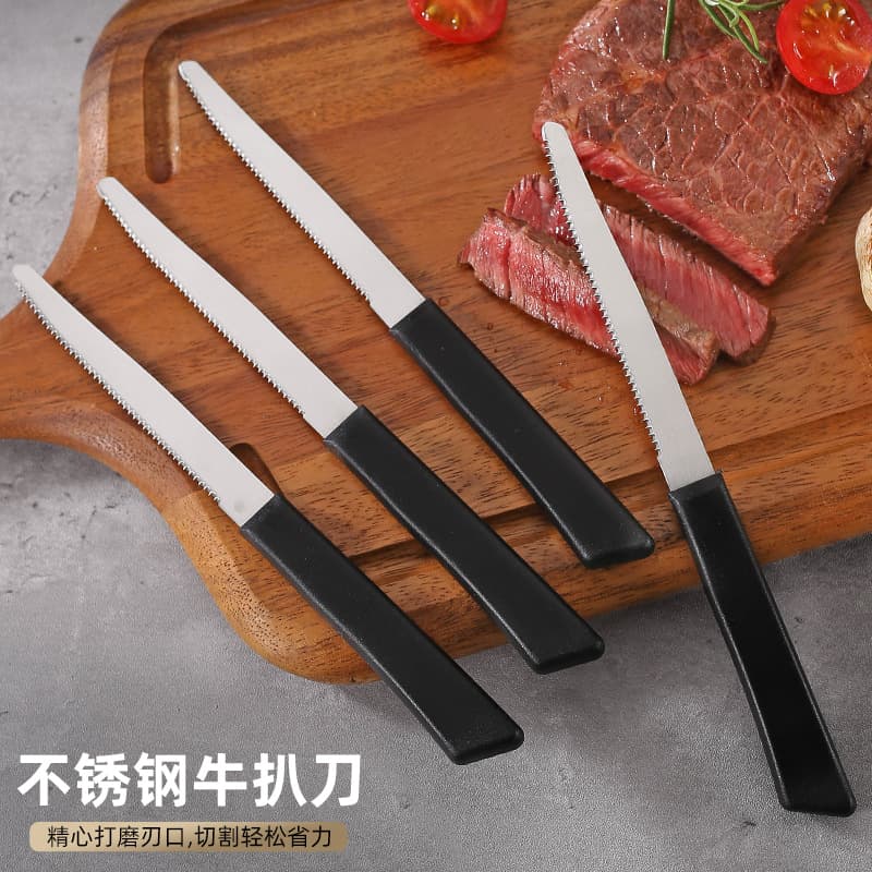 Export Stainless Steel Kitchenware Cutlery Steak Knife, Western Dining Amazon Practical PP Plastic Handle Export