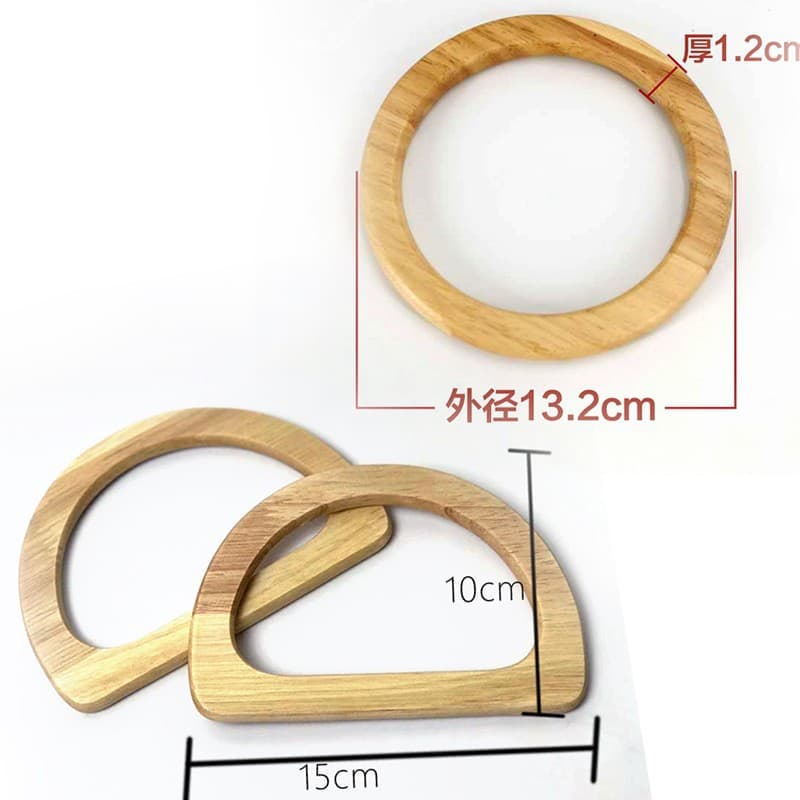 Crochet bag bracelet handle luggage hardware accessories wooden round handle Hyuna bag solid wood handle