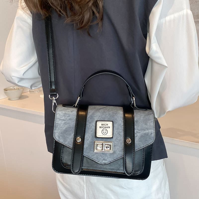 Niche Designer Bags for Women 2024 New Versatile Color-Block Crossbody Bag Super Popular Handbag Small Square Bag with a High-End Feel