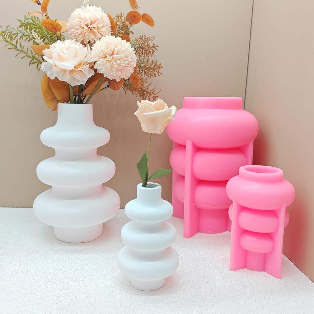 Quan Mingxiang Nordic modern circle silicone vase mold cement plaster epoxy resin flower arrangement container
