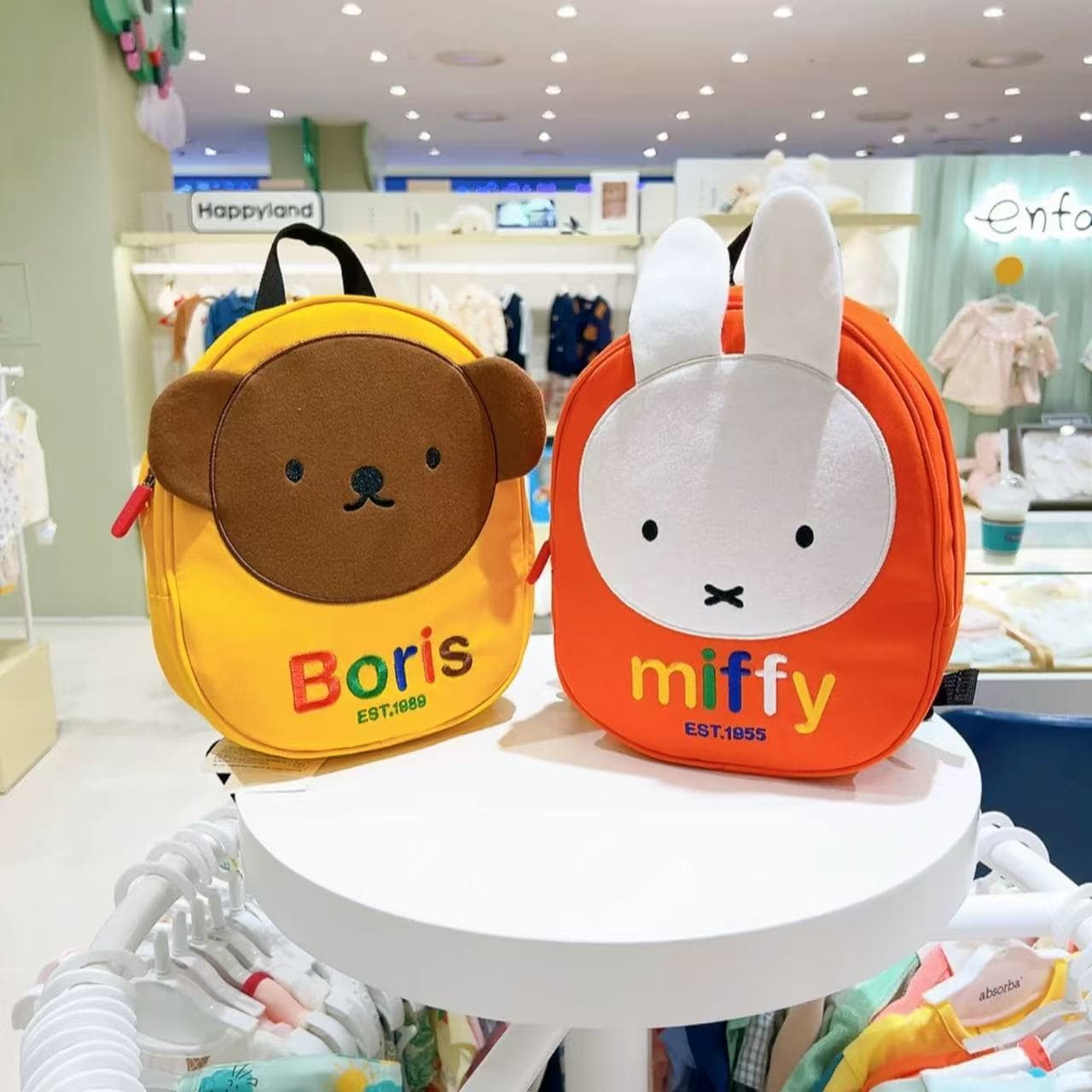 In Stock Japanese Style Miffy Children's Kindergarten Backpack, Cute Cartoon Boris Baby Anti-Lost Backpack