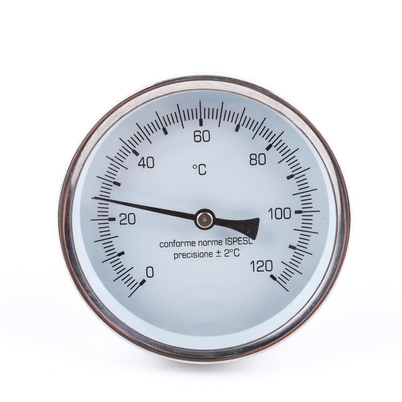 Industrial pipeline water temperature meter with fixed thread, dedicated for boiler floor heating water treatment, axial thermometer manufacturer