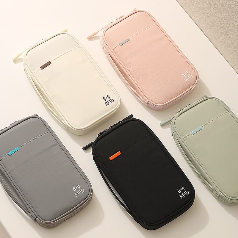 Taslon anti-theft card swipe bag multi-functional passport bag portable business storage bag home waterproof document bag wallet