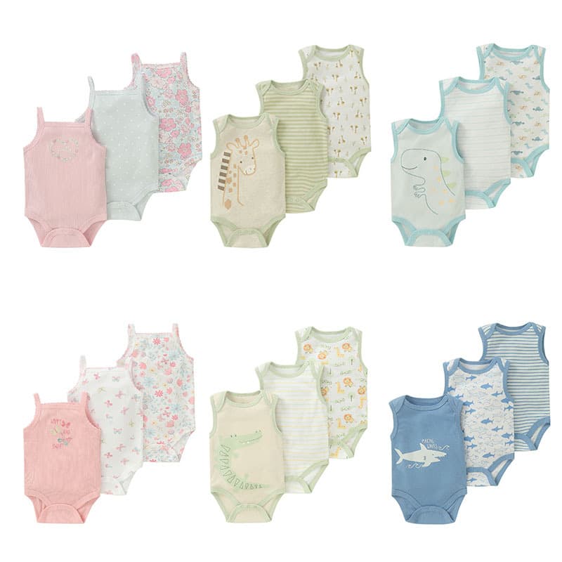 Spot Summer Thin Triangle Harness Suit Baby Bag Sleeveless Boy Vest Harness Suspender Jumpsuit