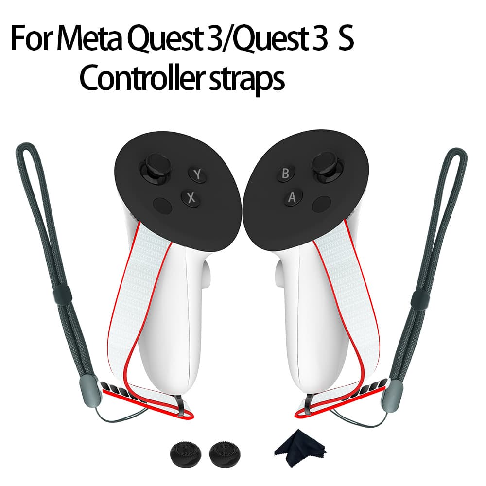 Compatible with Meta Quest3/Quest3S anti-drop and anti-fall controller protective case, knuckle strap, wrist strap, VR controller
