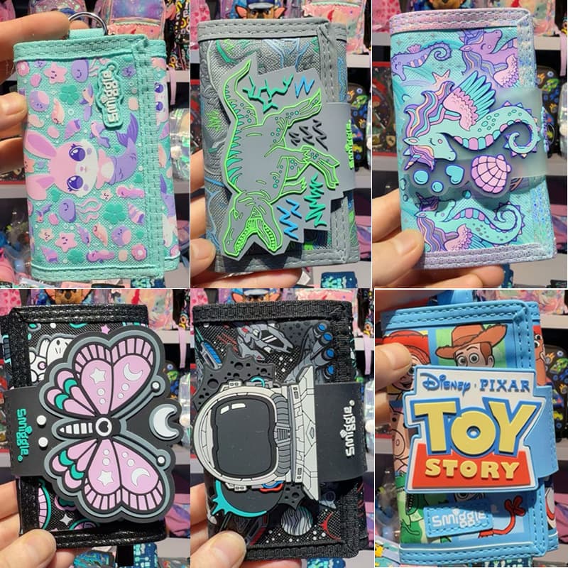 Smiggle Wallet Large Capacity Foldable Card Holder Cartoon Bus Pass Wallet Bank Card Holder Coin Purse Punch Card Bag
