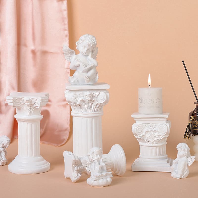 European Roman column semi-handmade girl angel creative home decoration suitable for wedding semi-handmade crafts
