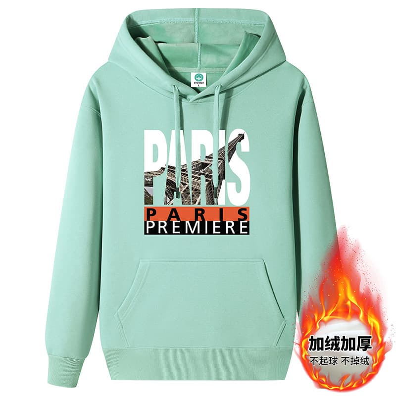 Men's Hoodie Heavyweight Pure Cotton Student Versatile 2024 Fall Winter New Fleece-Lined Thick Warm Hooded Sweatshirt Jacket