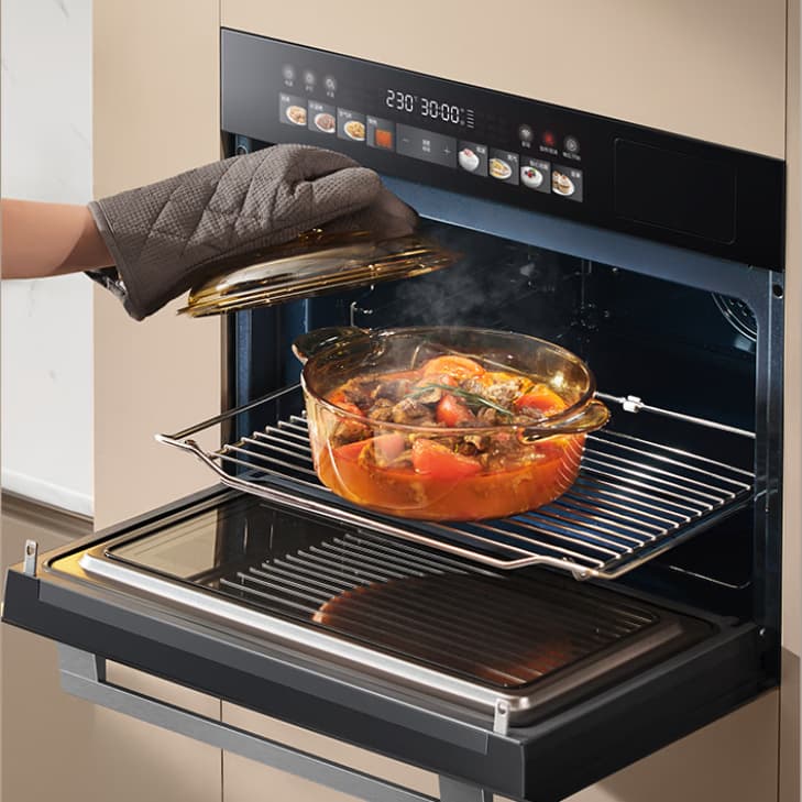 Midea Built-in Microwave, Steam, Bake, and Air Fry Oven with Enamel Coating and Superheated Steam Condensation System BG5010W