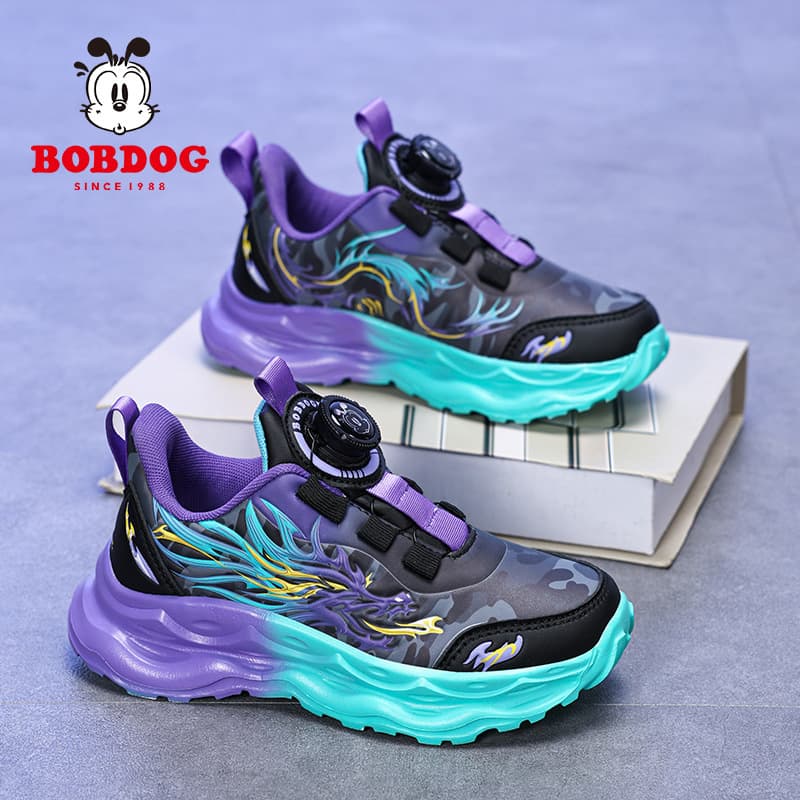 Bobdog Boys' Shoes Spring 2026 New Boys Leather Waterproof Running Shoes Kids Lightweight Sports Shoes Trendy