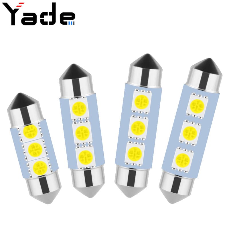 Car Led Top Light Double-pointed 5050 3smd High Brightness License Plate Light Reading Trunk Cabin