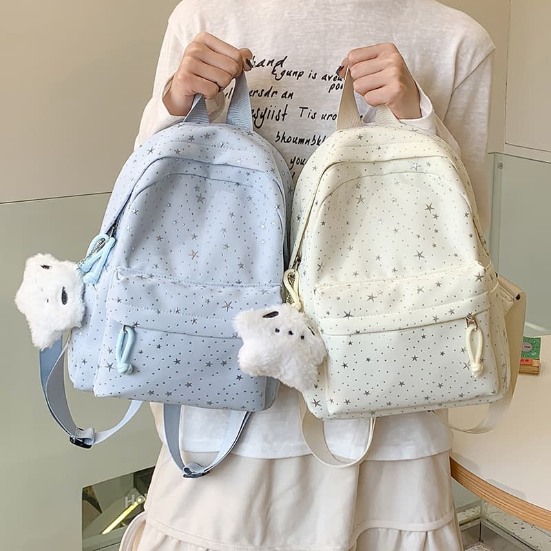 Cute Star Kindergarten Backpack for Preschool, Junior, Middle, and Senior Classes, Girls' Double-Shoulder Travel Student Backpack