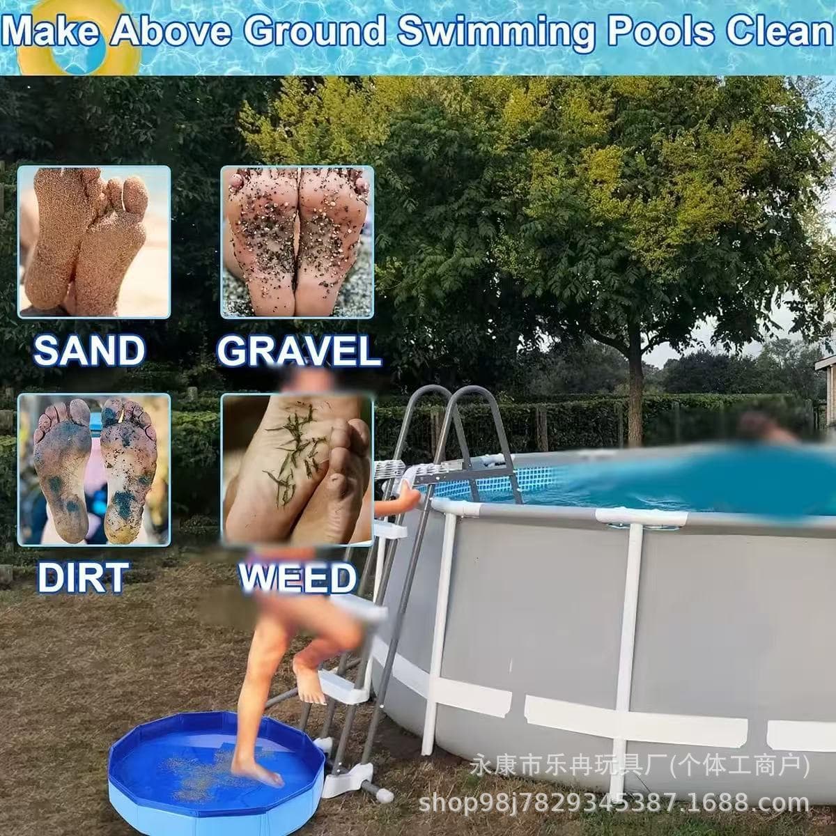Swimming Pool Pet Pool Sandbox Outdoor Pool Pet Bath Tub Foldable Cat Litter Box Dog Pool
