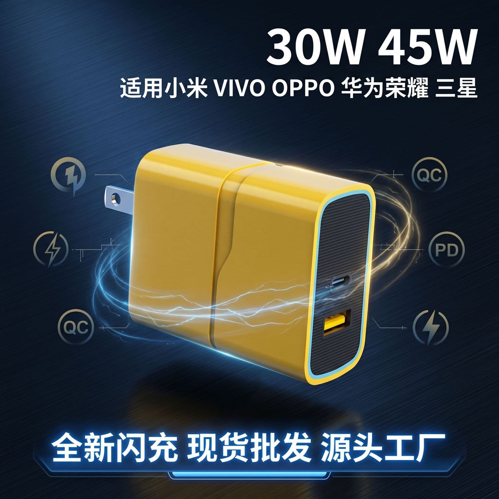 Cross-border Hot 120W Flash Charger Full Protocol Compatible PD+USB Multi-Port EU/US Plug Charger