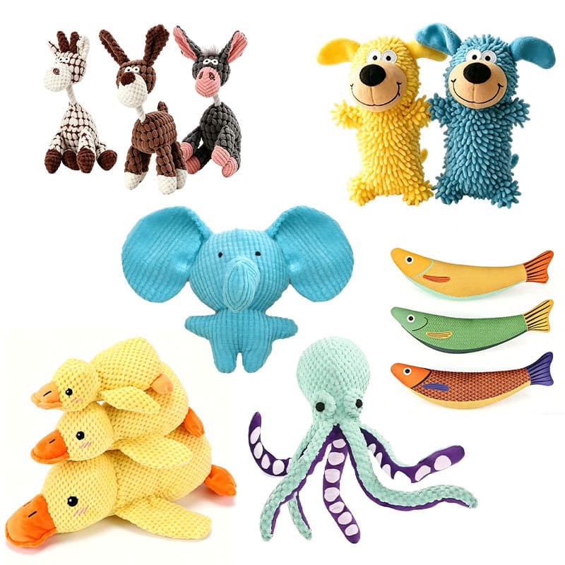 Large dog self-addictive chewable pet toy, sound-making little yellow duck plush toy, companion duck.
