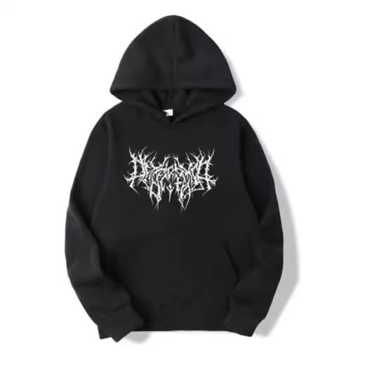New Cross-Border Gothic Oversized Hoodie Long Sleeve Harajuku Sweatshirt Unisex Sportswear Autumn Winter Fleece Hip Hop