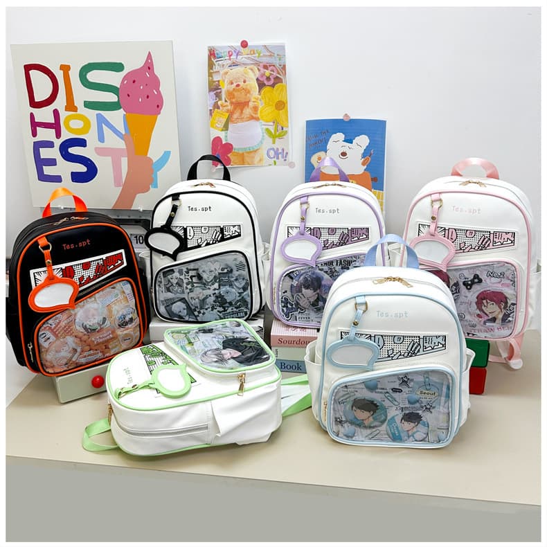 Comic Pain Bag Girl Student Versatile Single Shoulder Handheld Crossbody Bag Guzi Jk Transparent School Bag College Student Girl