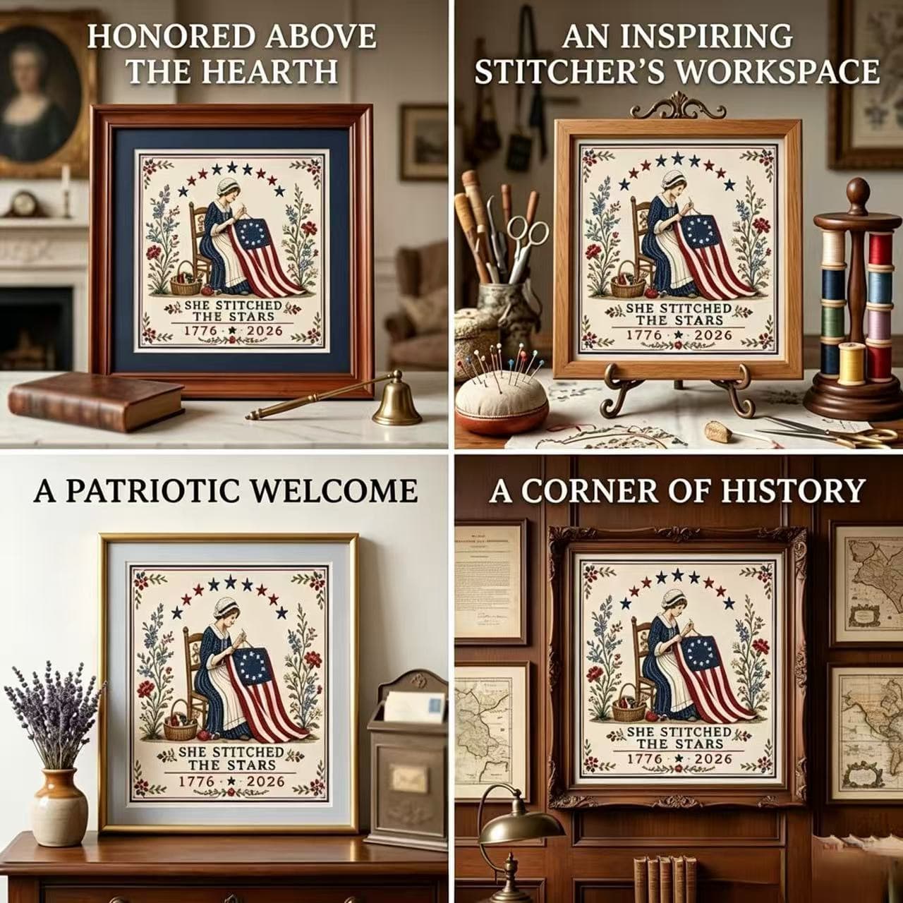 She Stitched The Stars Cross Stitch Kit DIY Stars Handmade Cross Stitch