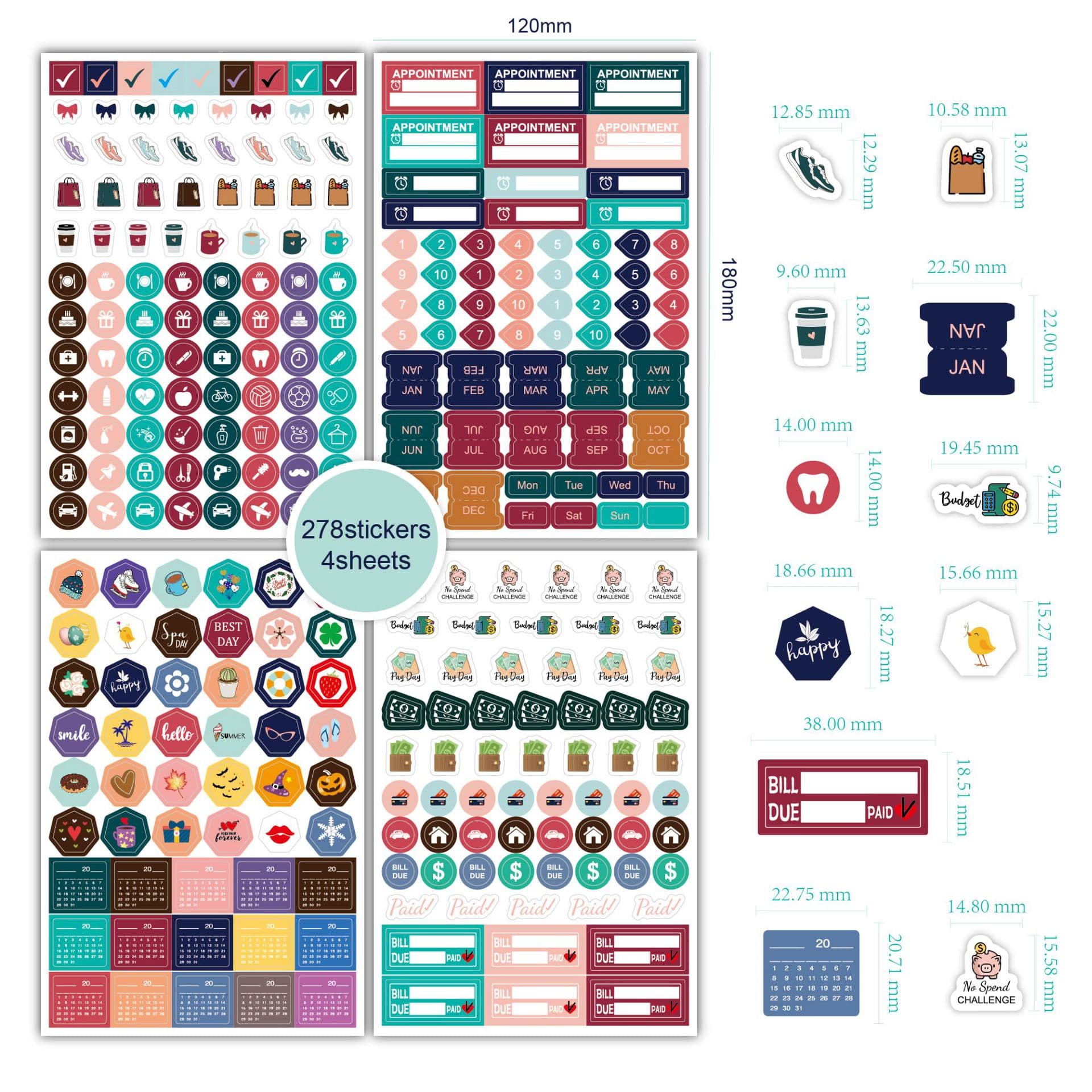 PLANNER STICKER Business Fitness Theme Planning Stickers, Memo Markers, Encouraging Creative Planning Stickers