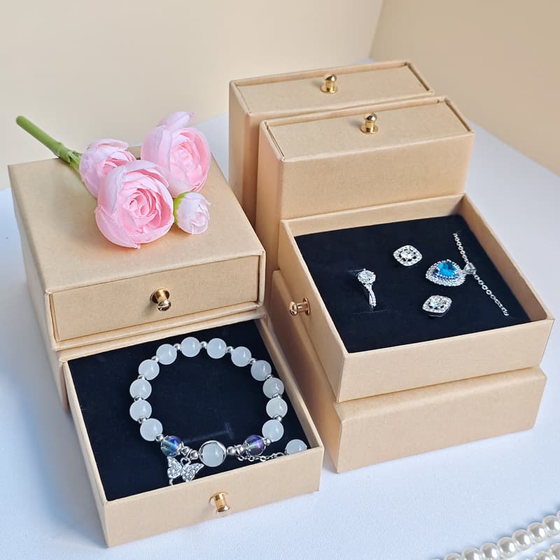 Metal Buckle Drawer Jewelry Box, Ring Box, Earring, Bracelet, Pendant, Necklace, Chain Storage Paper Box