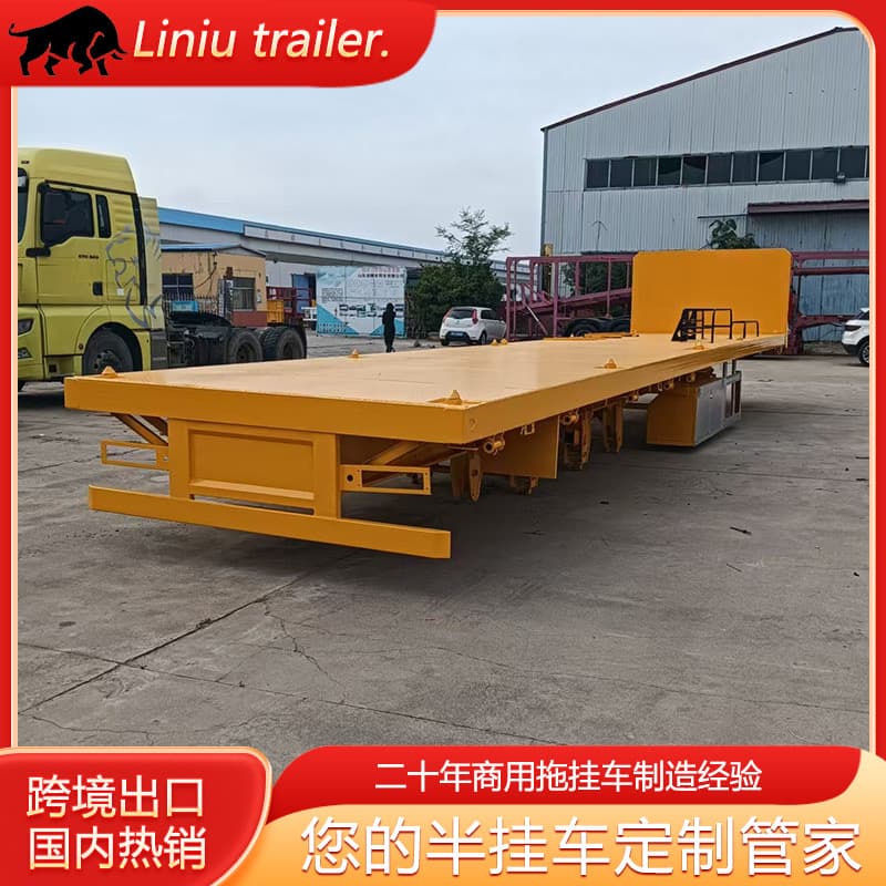Foreign trade export pure flatbed semi-trailer 13-meter flatbed trailer price flatbed semi-trailer manufacturer supply