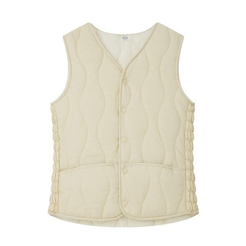 Autumn/Winter Padded Vest for Women, Fleece-lined Inner/Outer Wear Warm Thickened Fashion Short Slim Fit Vest, Chic and Versatile