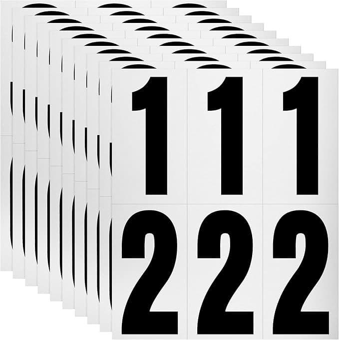 Cross-border Source Car Waterproof Vinyl Number Kit Self-Adhesive White Back Vinyl with Black Number Stickers