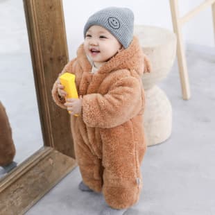 Custom Manufacturer Baby Boy Girl Thick Warm Romper Infant Onesie Newborn Winter Fleece