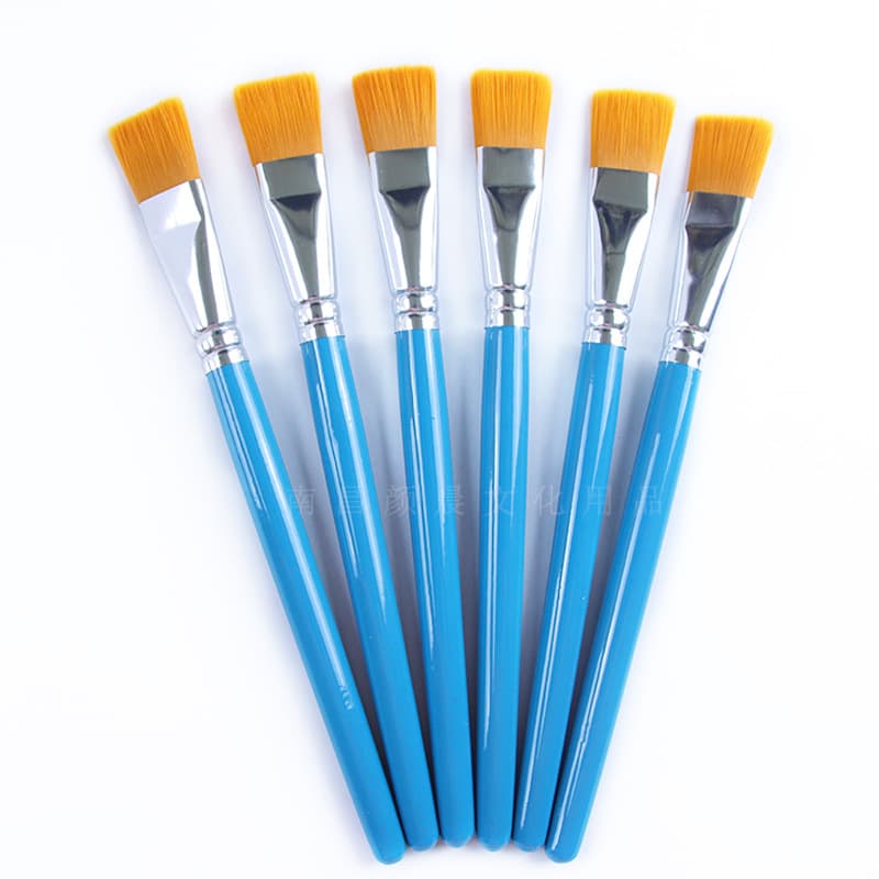 Large Nylon Flat Head Acrylic Painting Brush Watercolor Children's Oil Painting Pen Double-color Water Powder Brush