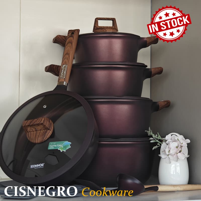 Cookware Set 15-piece foreign trade pot set, die-cast bottomed blue diamond inner and outer non-stick and wear-resistant soup pot set