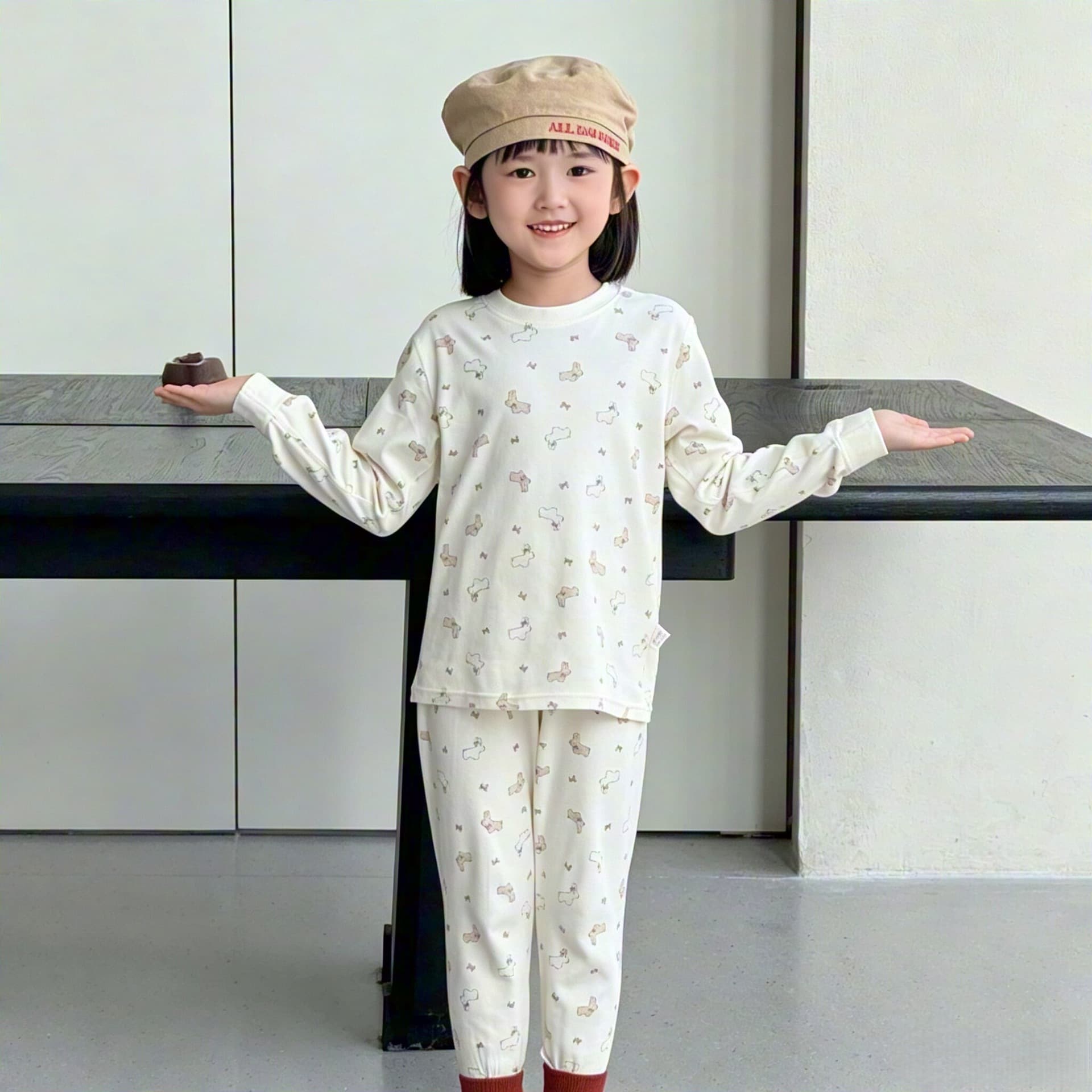 Grade A 100% Cotton Seamless Kids Thermal Underwear Set, Long Sleeve Homewear for Boys and Girls