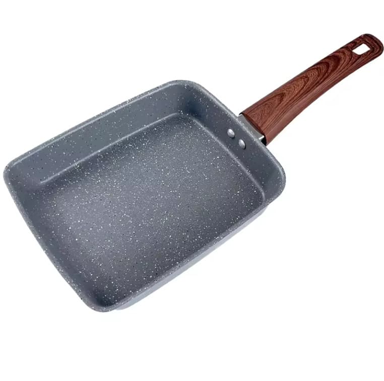 XJ42-15 Japanese Tamagoyaki Rectangular Non-stick Pan Widened Omelette Pan Volcanic Stone Small Frying Pan Flat