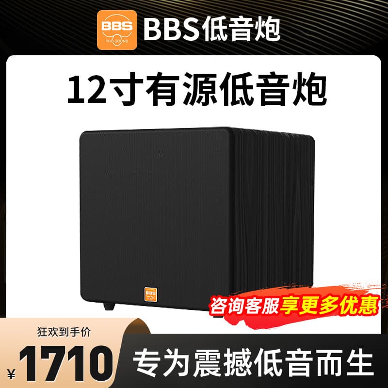 BBS BK12S Active Subwoofer Speaker for Home Theater, Super Bass Speaker for Home KTV