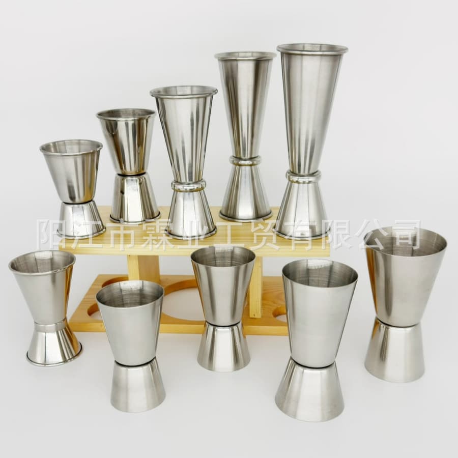 304 Stainless Steel Double-Ended Cocktail Measuring Cup Straight Edge 15/30ml Ounce Cup Curled Edge 30/60ml Jigger Cup