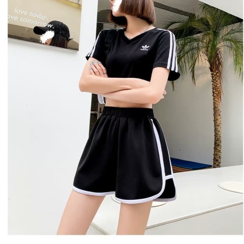 Women's Sports Shorts, High Waist Yoga Running Wide Leg Pants, Korean Style Loose Casual Home 3/4 Length Shorts, New