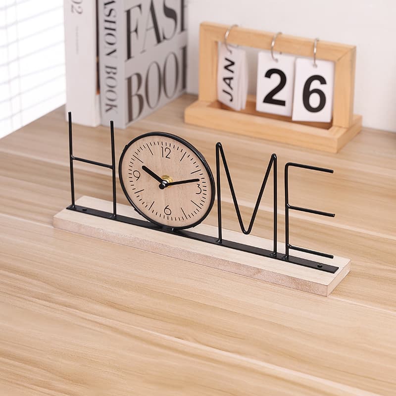New Creative Clock Ornament Home Living Room TV Cabinet Decoration Modern Simple Iron Letter Clock