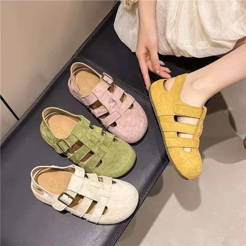 Cloud-like Birkenstock Sandals for Women 2026 Summer New Openwork Breathable Toe-Covering Roman Sandals Women's Clog Shoes Drop Shipping