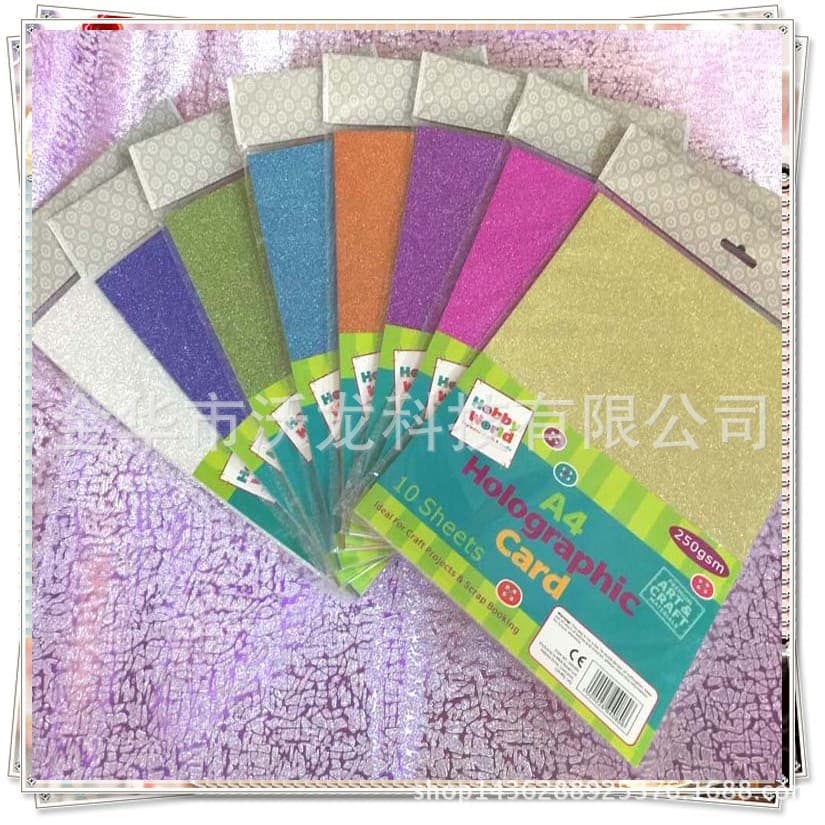 A4 Glitter Cardboard Colorful Glitter Paper Cake Insert Paper Cutting Sticker Bookmark Glitter Paper 10 Sheets/Pack