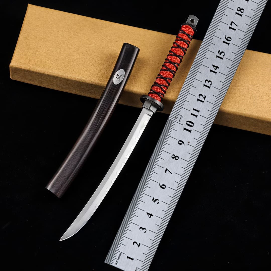 Spot three-piece steel mini Japanese-style pocket knife, collectible toy knife, ebony handle fruit knife, outdoor pocket knife